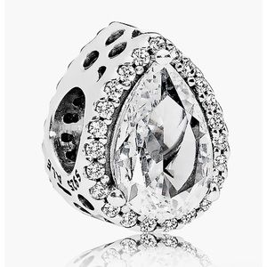 Authentic Pandora radiant teardrop crystal and sterling silver charm 💧